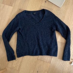 Speckled navy wool sweater from Aritzia